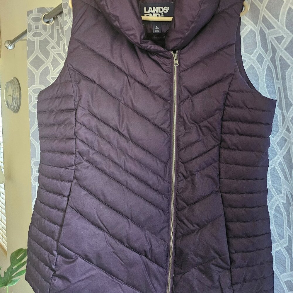 Lands End Purple Puffer vest
